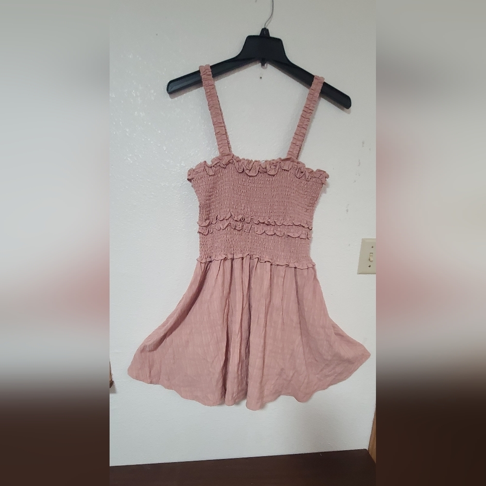 Celebrity Pink Dusty Rose Smocked Strapless Dress